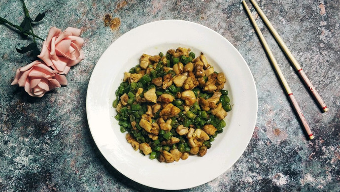四季豆咖喱鸡丁