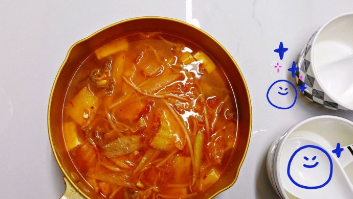 超简单韩式辣白菜豆腐汤