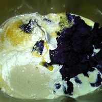 #爱好组-高筋# 花生酱香蕉紫薯小土司的做法图解2