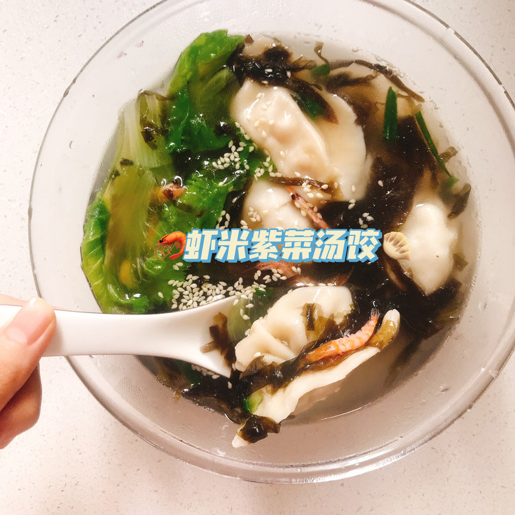 零失误——虾米紫菜汤饺的做法