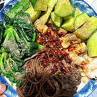 荞麦面黄瓜虾仁波菜#减脂菜的做法图解7