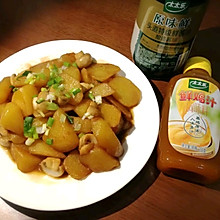 #太太乐鲜鸡汁芝麻香油#土豆炒蘑菇