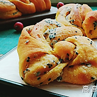 南瓜黑芝麻油酥面包#蒸派or烤派#的做法图解16