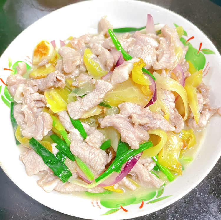 潮汕咸菜炒肉片的做法