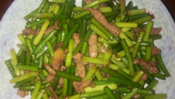 蒜苔肉丝