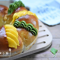 (海南)花团锦族-芒果夹心花冠面包#蔚爱边吃边旅行#的做法图解10