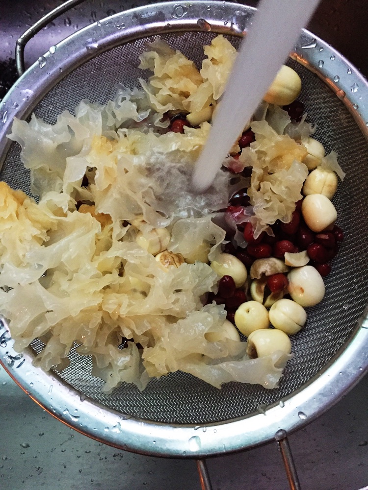 #九阳豆浆机#红豆莲子银耳糊的做法图解3