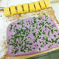 双色秀 南瓜紫薯花卷的做法图解2