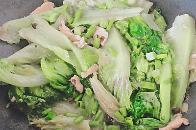 豆豉蒜蓉肉片炒生菜