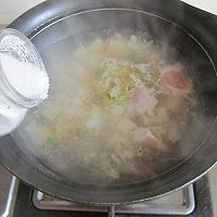 豆腐豆苗肉片汤#舌尖上的春宴#的做法图解8