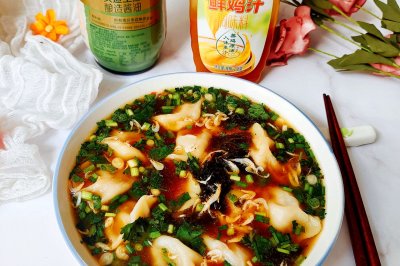鸡汁紫菜虾皮水饺