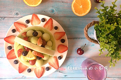 赏心悦目的哈密瓜水果篮子 | 餐桌上的一角风景