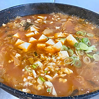#暖冬酱在手，嗨吃部队锅#辣白菜豆腐汤的做法图解8