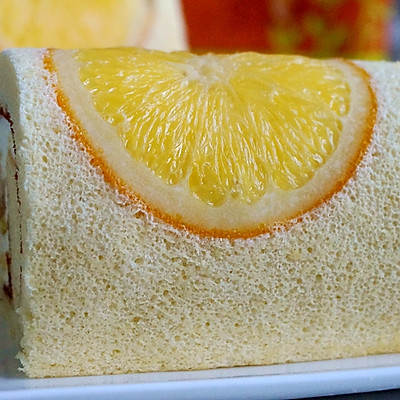 香橙戚风奶油蛋糕卷
