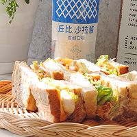 #丘比三明治#猪柳蛋芝士全麦三明治的做法图解8