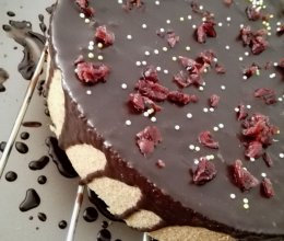 巧克力蔓越莓戚风蛋糕（八寸）的做法