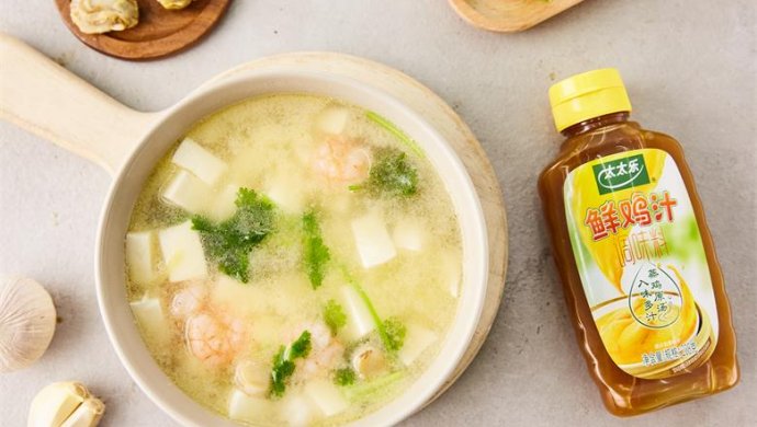 #快手家常菜 快手海鲜豆腐羹