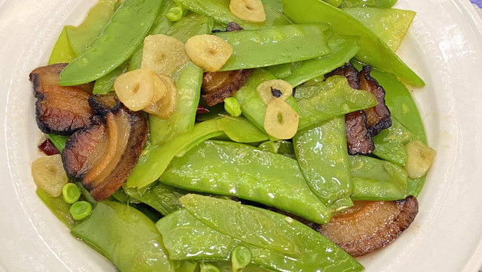 广式家常菜（荷兰豆炒腊肉）