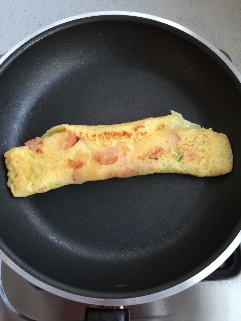 火腿小葱厚蛋饼的做法图解4