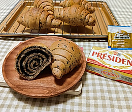 #自由创意面包#低糖全麦黑芝麻盐面包的做法