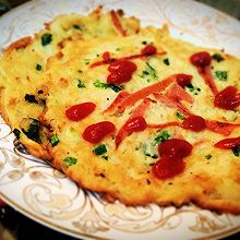 土豆肉末鸡蛋糯米饼