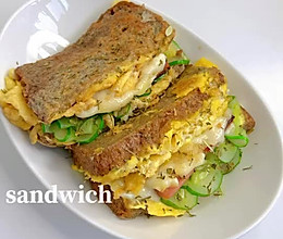 10分钟get元气早餐‼️火腿蛋包三明治的做法