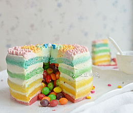 彩虹流心裸蛋糕#豆果5周年#的做法