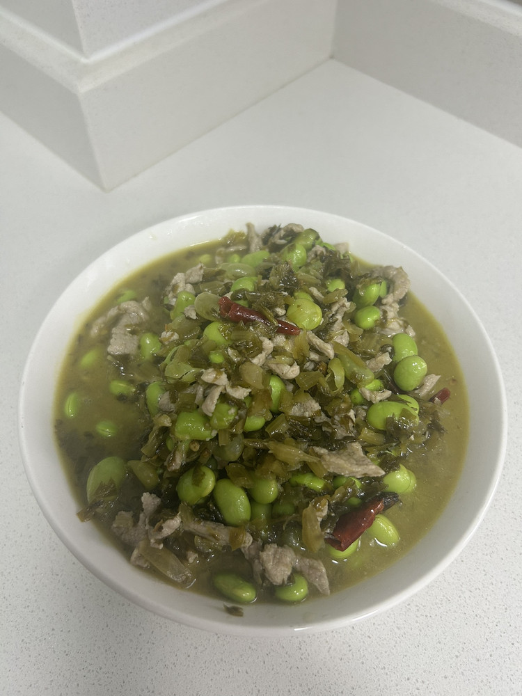 雪菜毛豆肉丝（可炫饭炫面）-被安利菜系的做法