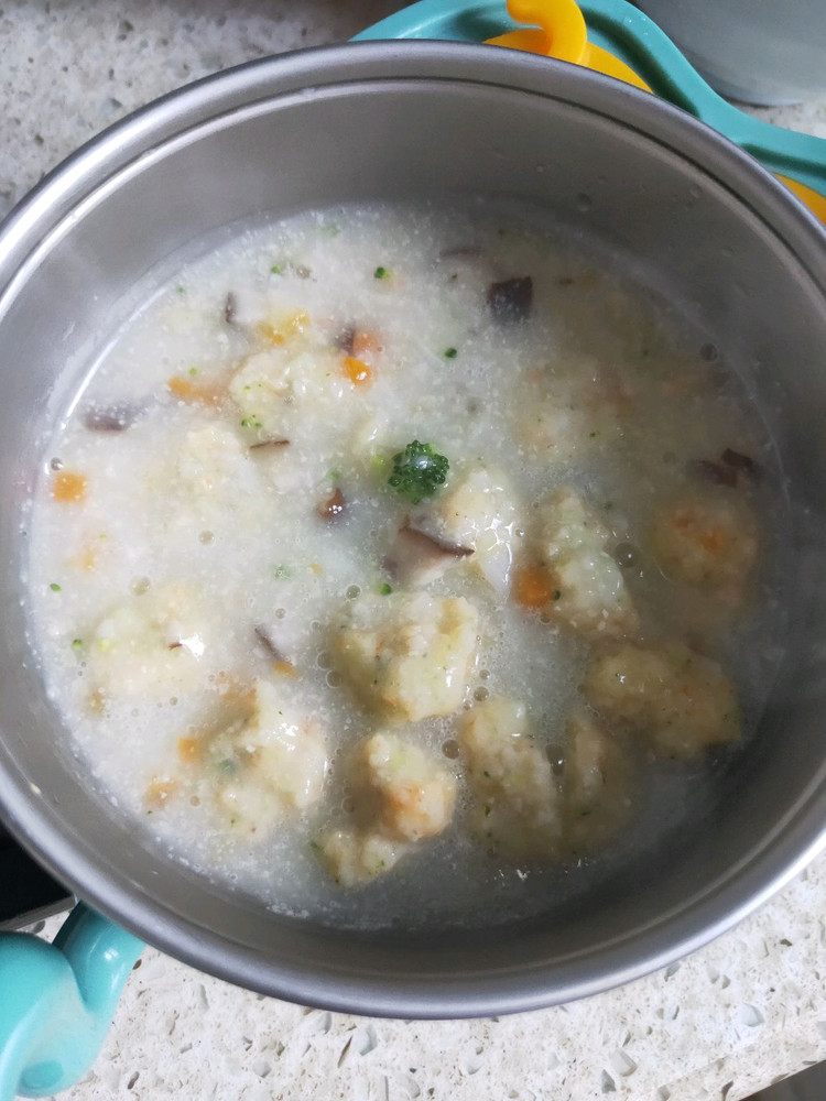 杂蔬虾丸玉米浓汤(宝宝辅食)的做法