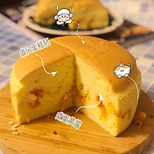 （水浴法）㊙️超级无敌好吃的【金沙咸蛋黄肉松蛋糕】