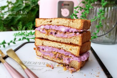 火爆全网的芋泥肉松三明治