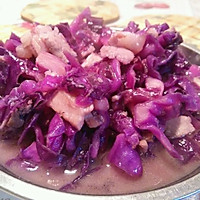 紫甘蓝炒猪肉的做法图解5