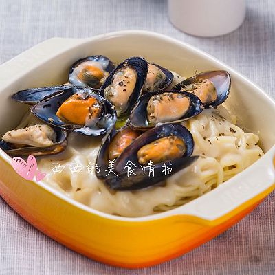  青贝奶油意面