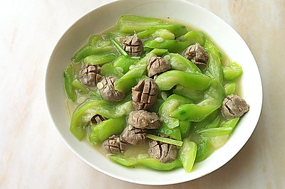 开花丸子炒丝瓜