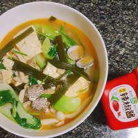 #暖冬酱在手，嗨吃部队锅#豆腐海带蘑菇汤的做法图解11