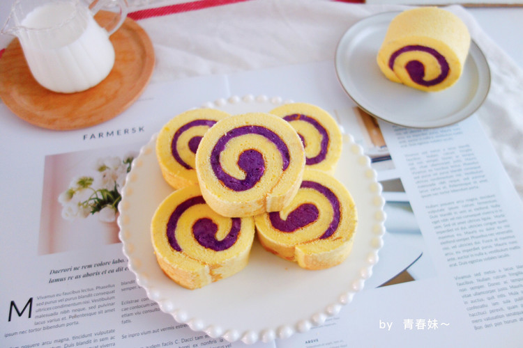 紫薯芋泥蛋糕卷的做法