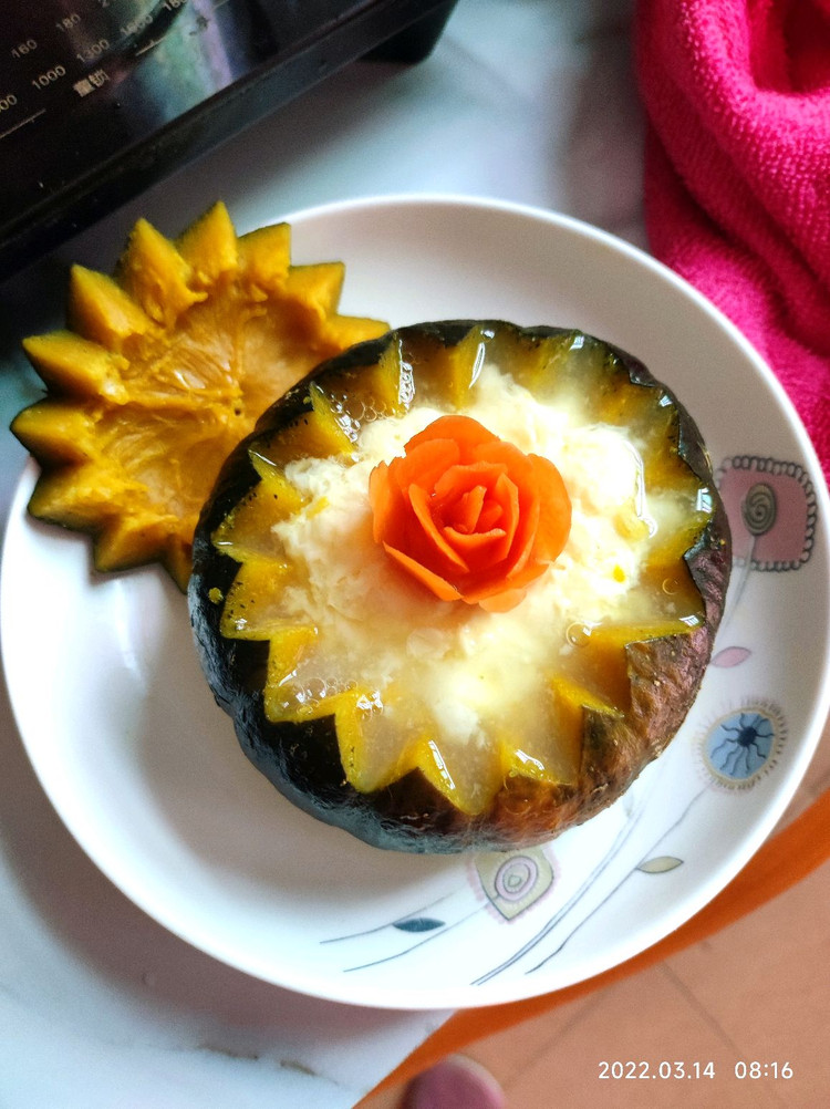 南瓜盅炖蛋的做法