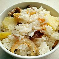 虾仁，肉，土豆焖饭的做法图解10