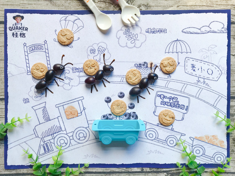 蚂蚁搬家儿童创意摆盘的做法