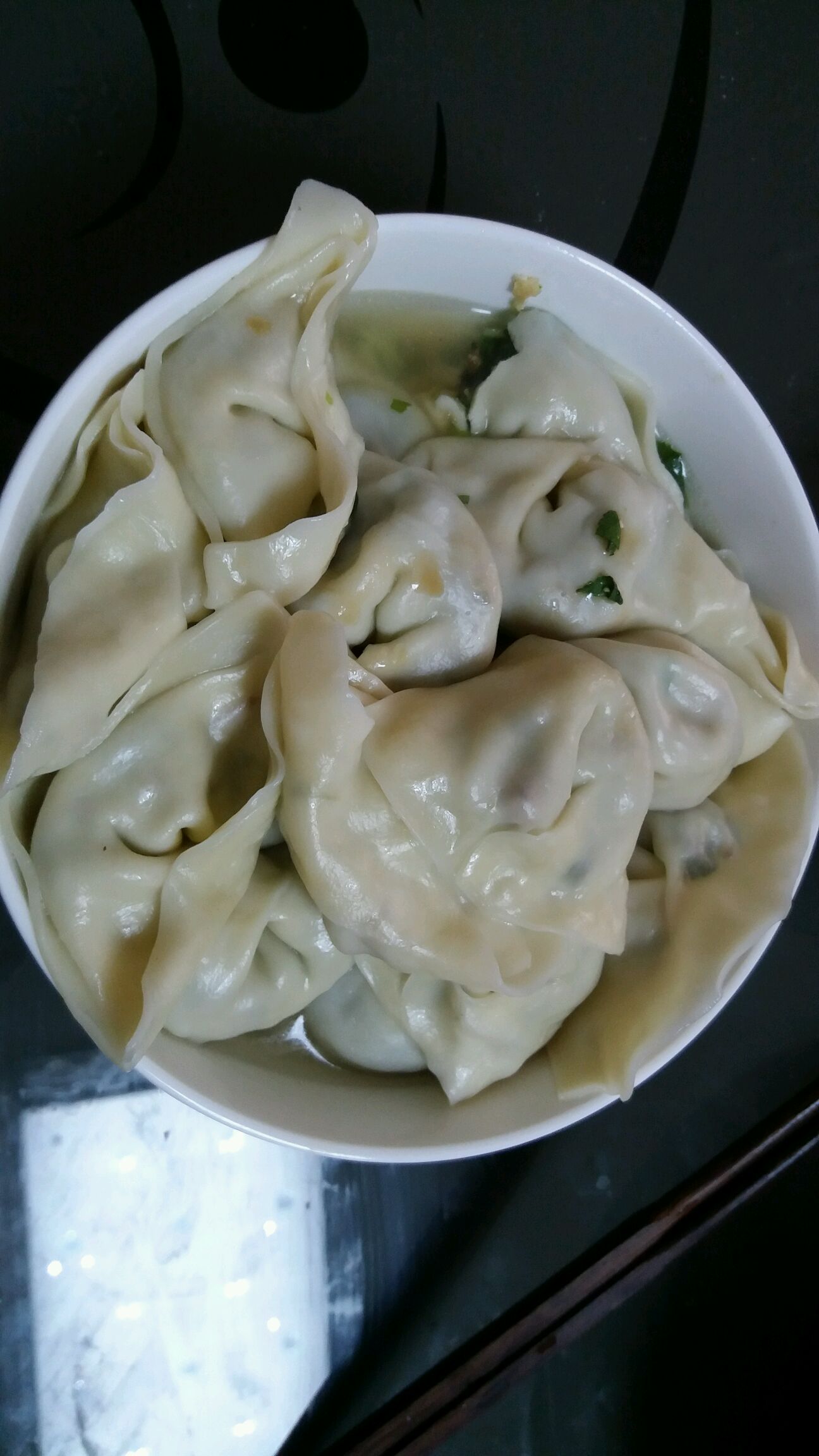 Egg dumpling with mushroom and rape