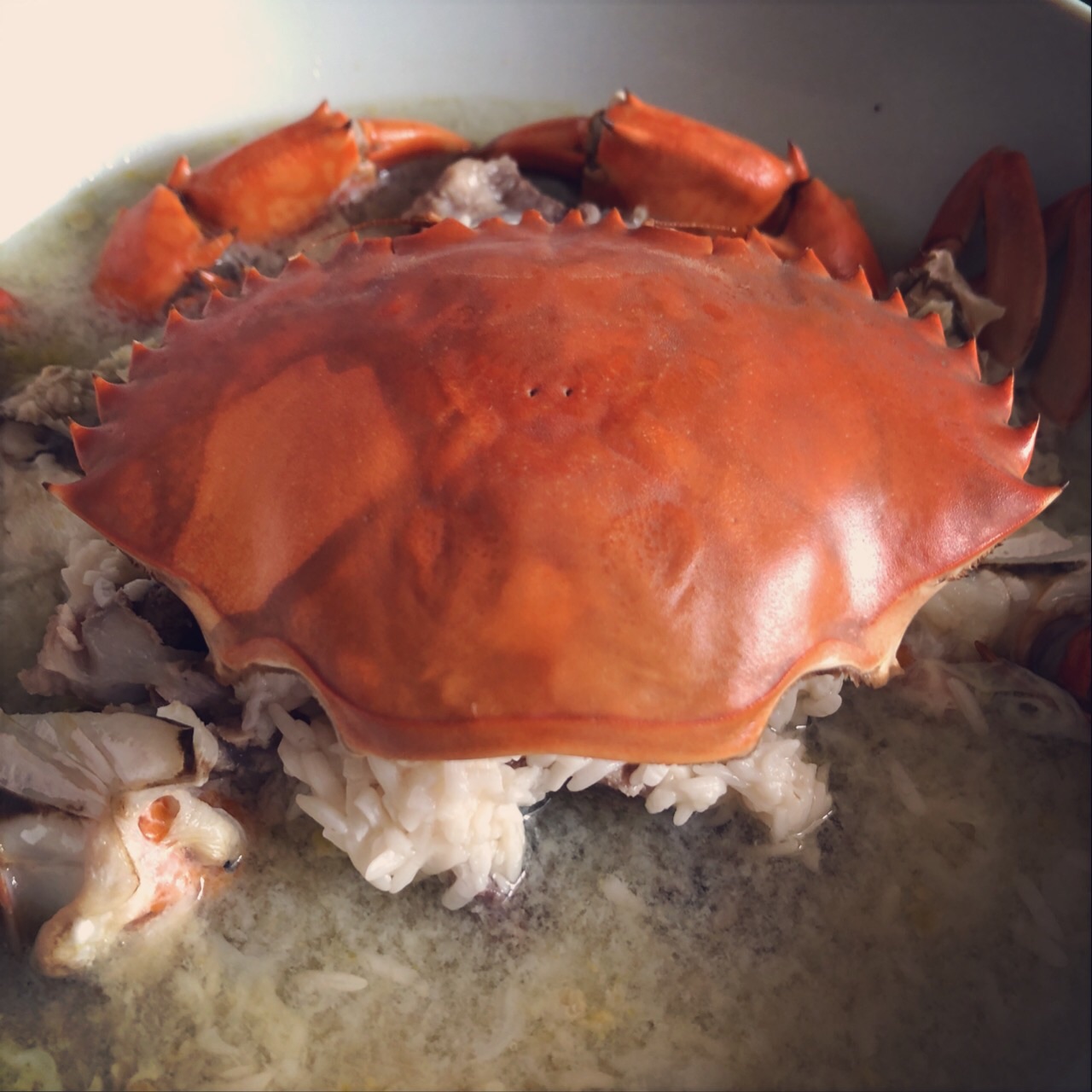 Steamed spareribs with crab wine