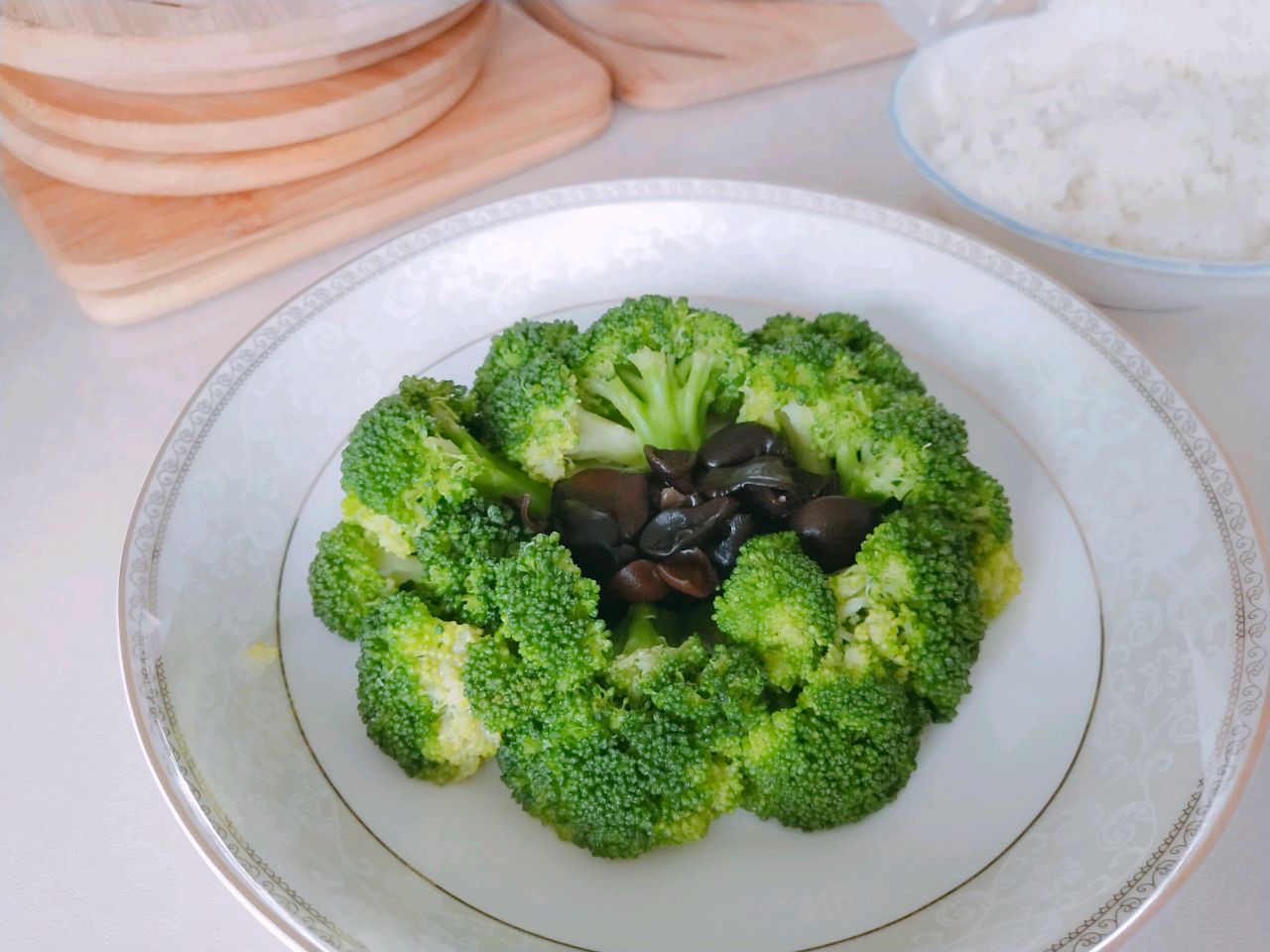 Fat free diet and nutritious vegetarian broccoli.