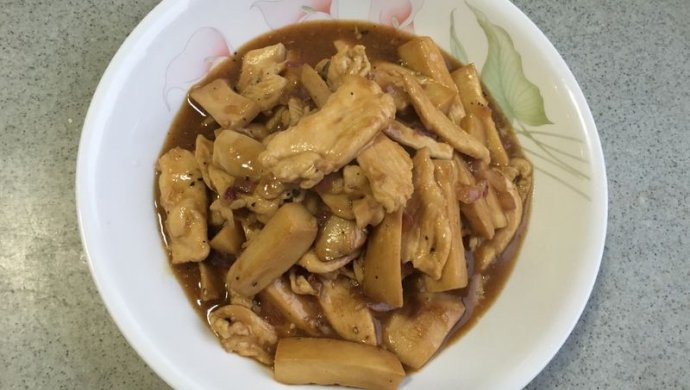 黑椒鸡柳炒杏鲍菇