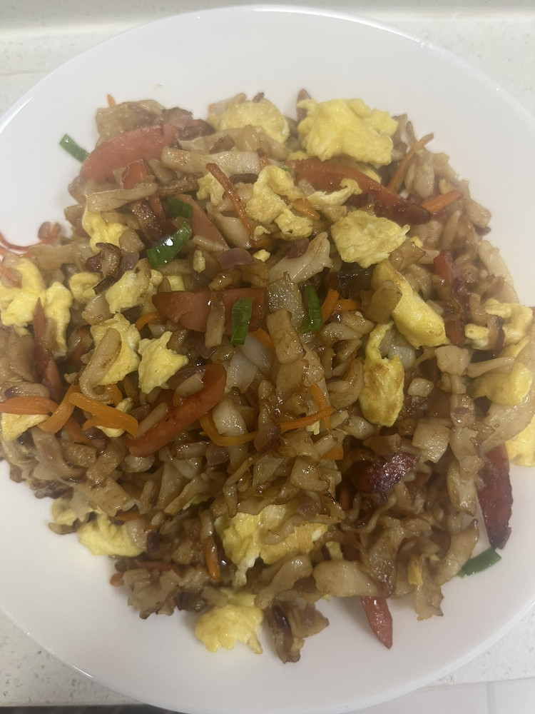 电饼铛什锦炒面的做法