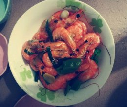青椒炒虾的做法