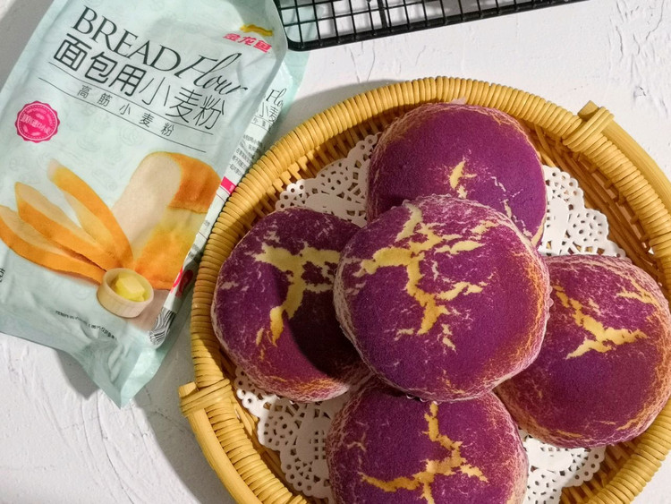 奶香紫薯蘑菇云面包的做法