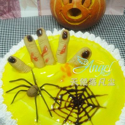 万圣节南瓜灯和恐怖蛋糕