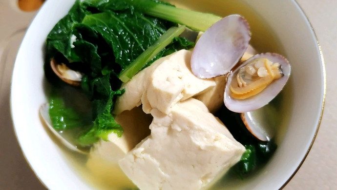 豆腐蛤蜊青菜汤