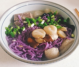 松茸牛髓紫薯面的做法