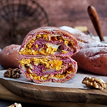 紫薯麻薯核桃肉松软欧包#美味烤箱菜，就等你来做！#